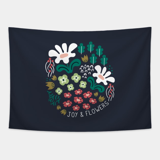 Joy & Flowers Tapestry by Anna Deegan