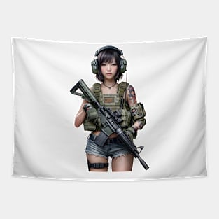 Tactical Girl Tapestry