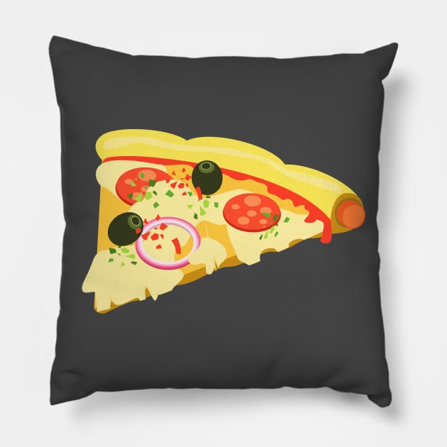 Father and Son Pizza Slice Design Pillow by PlimPlom