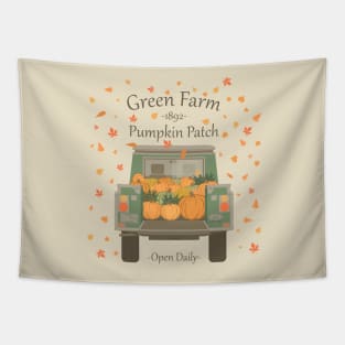 Green Farm Pumpkin Patch Tapestry