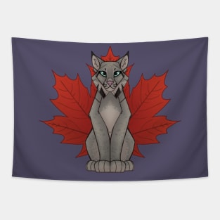 Maple Leaf Canadian Lynx Tapestry