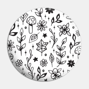 Nature Doodle Pattern 2 Pin