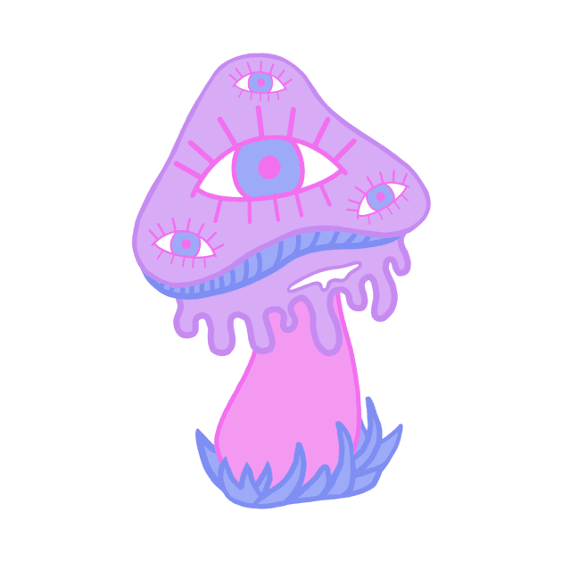 Trippy Mushroom with Eyes by malaynab-artsy