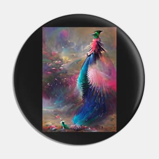 SURREAL AND STYLISH COBALT BLUE AND PINK PEACOCK Pin