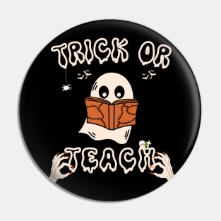 Trick Or Teach Cute Groovy Halloween costume Pin