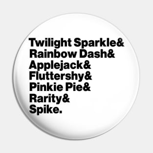 Twilight Applejack Fluttershy Pinkie Names My Little Pony 692 Pin
