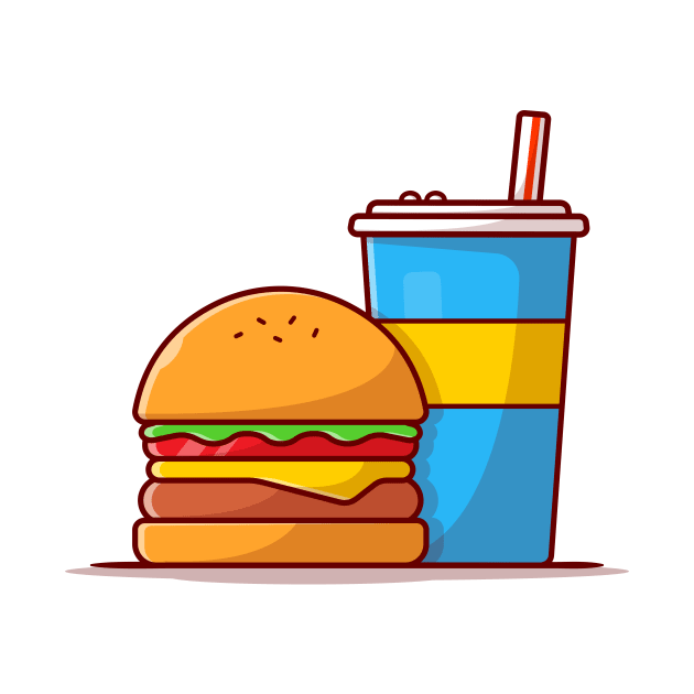 Burger And Soda Cartoon Vector Icon Illustration (8) by Catalyst Labs