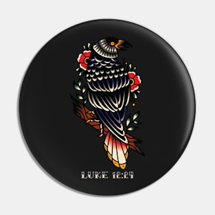 Raven American Traditional Tattoo Flash Pin