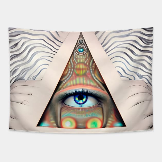 Illuminated Vision (5) - Trippy Psychedelic Eye Tapestry by TheThirdEye