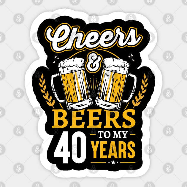 Funny 40 Year Old Beer Drinking Gag Gift, 40th Birthday - Beer Drinkin  Apparel And Gifts - Sticker