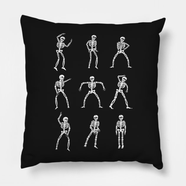 Skeleton Dancing Pillow by dumbshirts