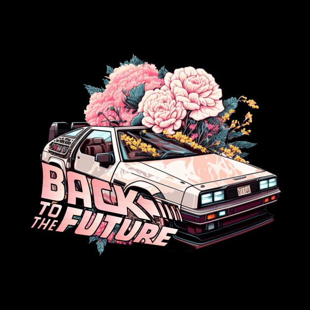 back to the future gift,pinky floral delorean car,time travel,flowers by teenices