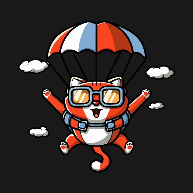 Funny Skydiving /Base Jumping Cat Gift for Cat Lovers by GrafiqueDynasty