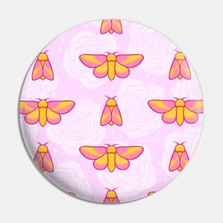 Rosy Maple Moth Pin