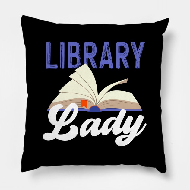 Library Lady Design for Book Lovers, Librarians, & Book Club Members Pillow by InnerMagic