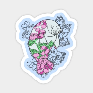 Floral Manatee Magnet