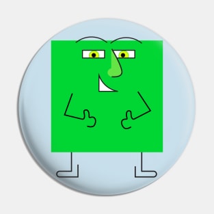 Green Square Guy Pin