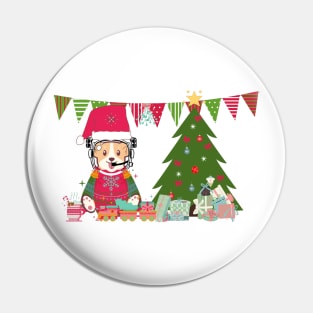 Space Corgi celebrates Christmas! - The Cool Astronaut Puppy! Pin