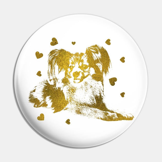 Papillon -Continental Toy Spaniel Pin by Nartissima
