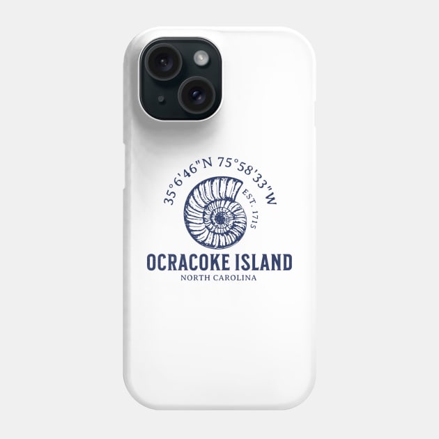 Ocracoke Island Sea Shell Summer Vacation in NC Phone Case by Contentarama