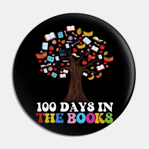 100 Days in the Books Reading Teacher 100th Day of School Pin by Mitsue Kersting