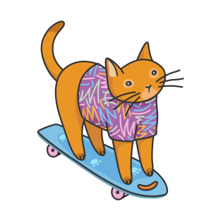 Catsville stories: skateboarding little red cat T-Shirt