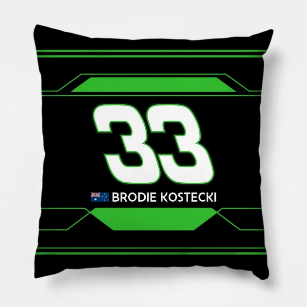 Brodie Kostecki #33 2023 NASCAR Design Pillow by AR Designs 