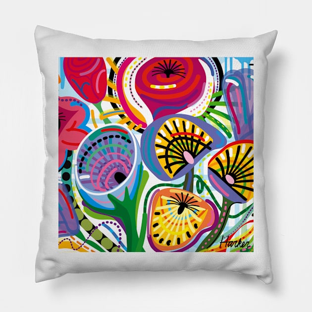 Flower Trip (Square) Pillow by charker