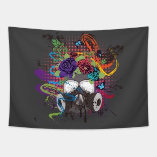 Gas Mask with Roses Tapestry