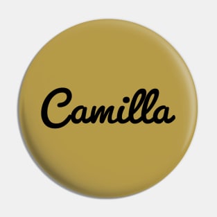 Camilla Cursive Script Typography Black Text Pin