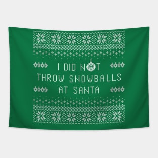 I Didn't Throw Snowballs At Santa Tapestry