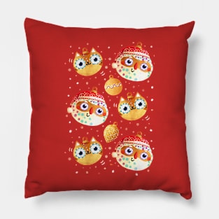 Santa Clause and cute Cat Christmas Ornaments Pillow