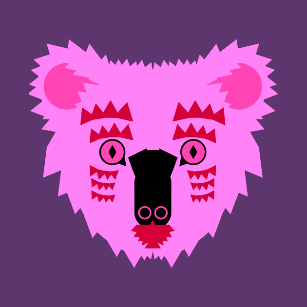 Koala Bear Face, bright pink by AnimalMagic