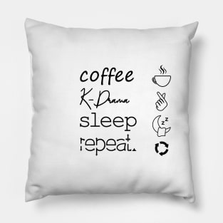 coffee k drama sleep repeat Pillow