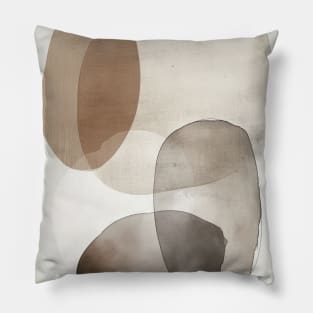 Neutral Tones Abstract Shapes Pillow