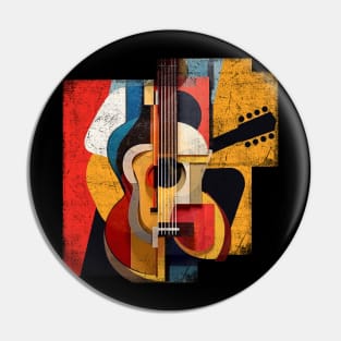 Guitar Player - mixed media art guitarist abstraction Pin