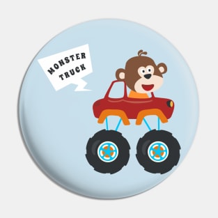 illustration of monster truck with cartoon style Pin