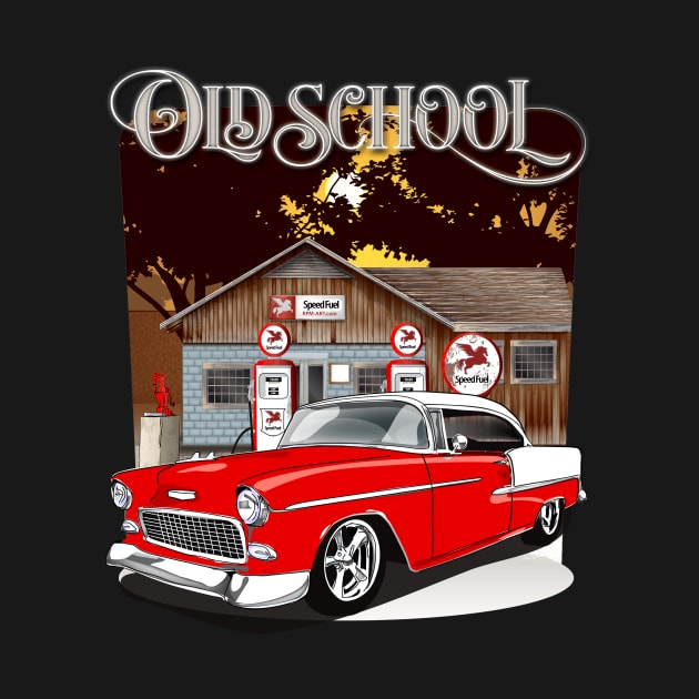 1955 Gypsy Red Chevy Bel Air Old School Print by RPM-ART