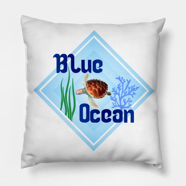 T-Shirt Blue Ocean Pillow by Roqson