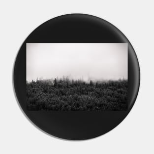 Foggy Mountain Forest Black and White Pin