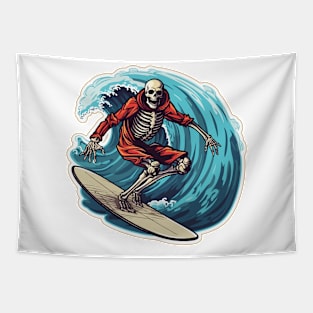 Skeleton Surfer - Thrill Seeker Tapestry