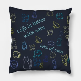 Life is better with cats, lots of cats! Pillow