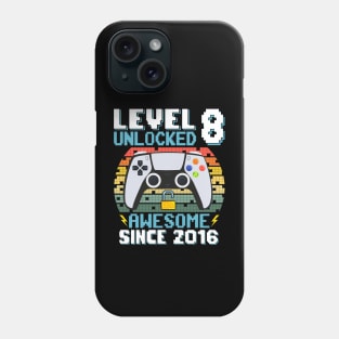 Level 8 Unlocked Awesome Since 2016 Phone Case