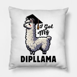 I Got My Dipllama Funny Graduated Llama Graduation Class Of 2024 Senior Gift Idea Pillow