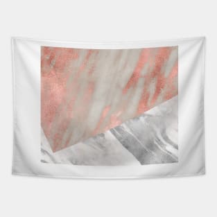 Rose gold marble - industrial concrete chrome Tapestry