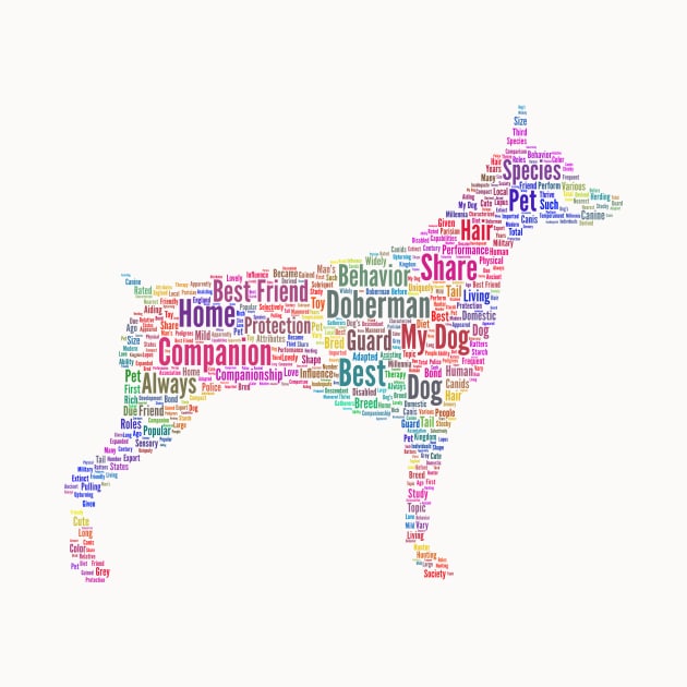 Dog Doberman Animal Pet Text Word Cloud by Cubebox