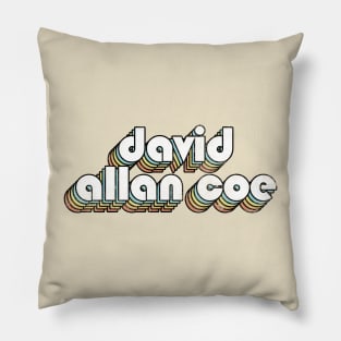 David Allan Coe - Retro Rainbow Letters Pillow