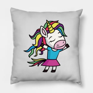 Dancing Unicorn Girl Pillow