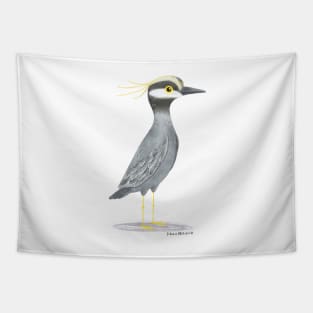 Yellow Crowned Night Heron Bird Tapestry