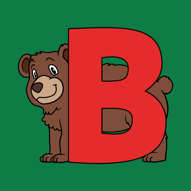 Letter B with Bear by BoombasticArt